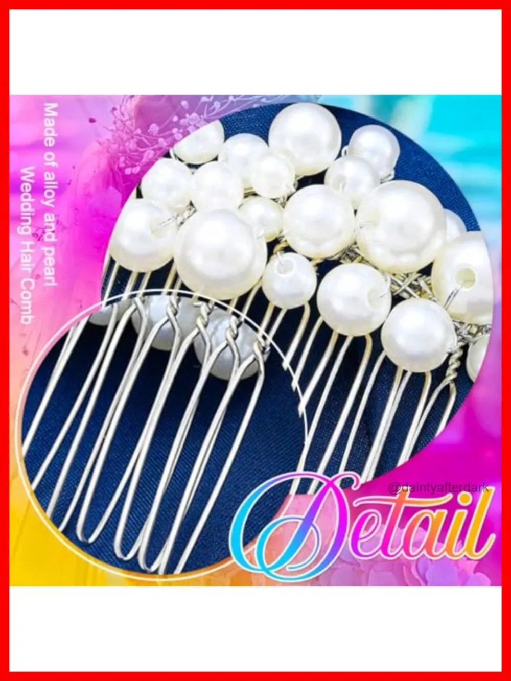 Pearl Bridal Hair Comb Wedding Hair Piece Prom Hair Accessories